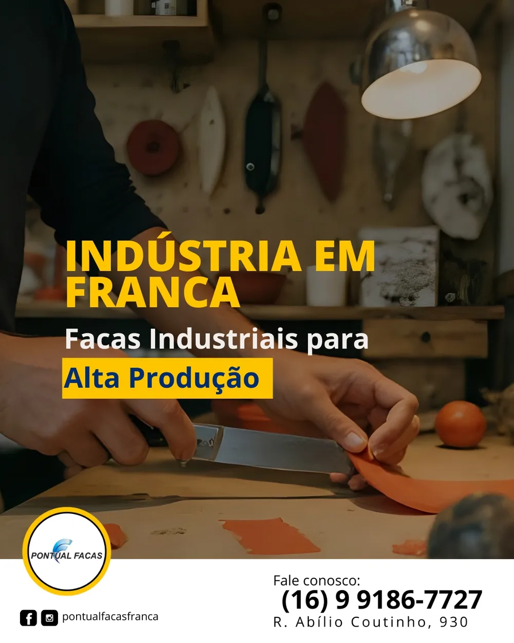 Interior da metalúrgica Pontual Facas em Franca/SP — fabricação de facas industriais reais